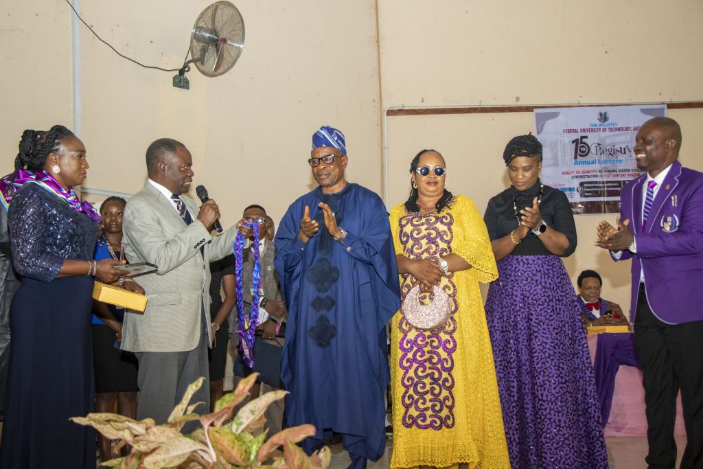 FUTA Registry Honours McPherson University Vice Chancellor with Registry Appreciation Award
