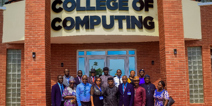 Group Photograph Taken By The University Management With The FRCN Team From Ibadan in front of the College of Computing.