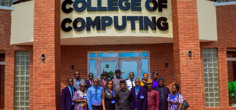 Group Photograph Taken By The University Management With The FRCN Team From Ibadan in front of the College of Computing.